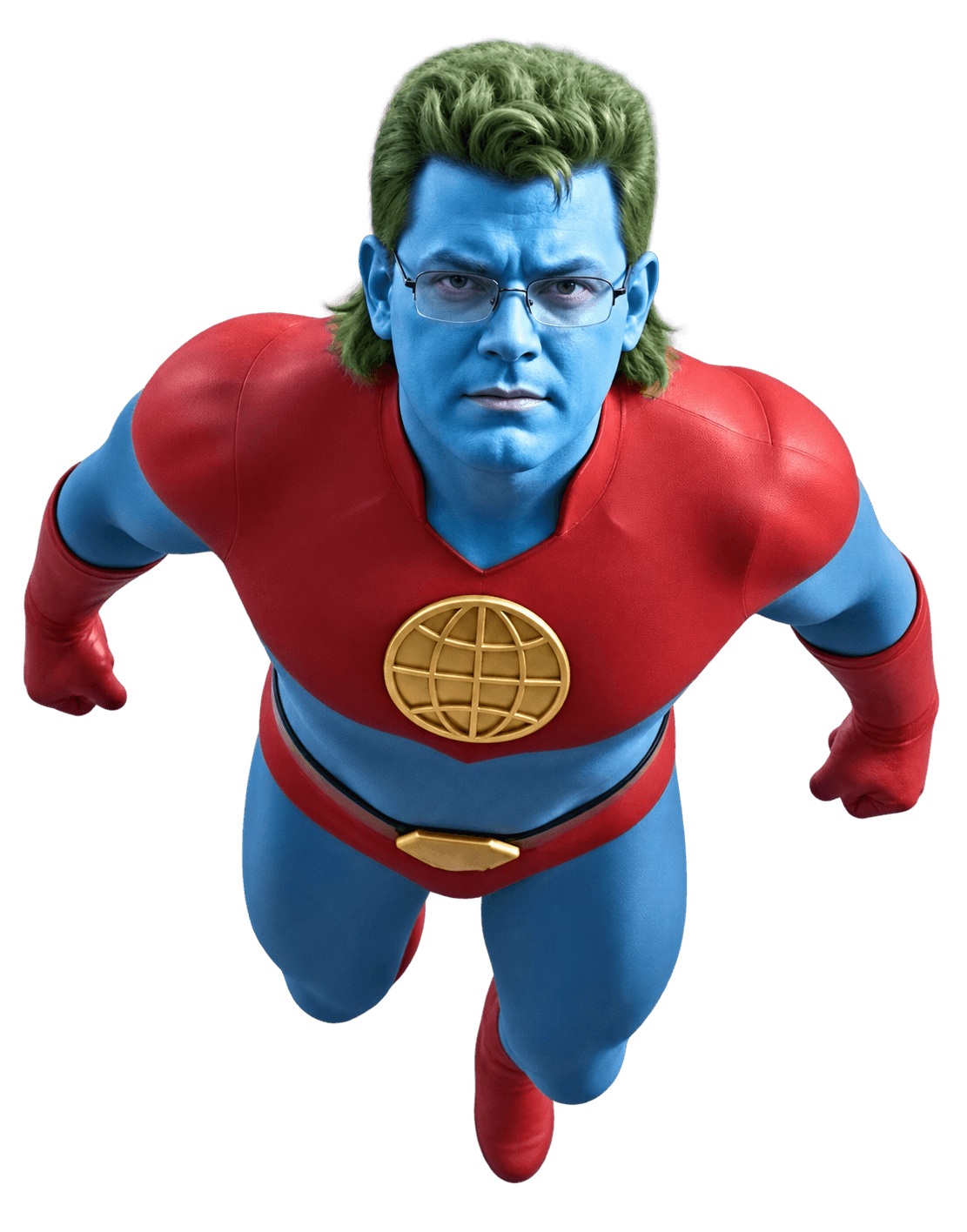 Superhero character flying